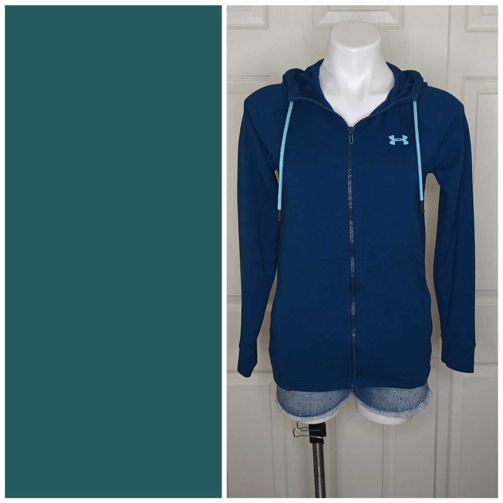 Under Armour fitted dark teal zip front jacket sz S